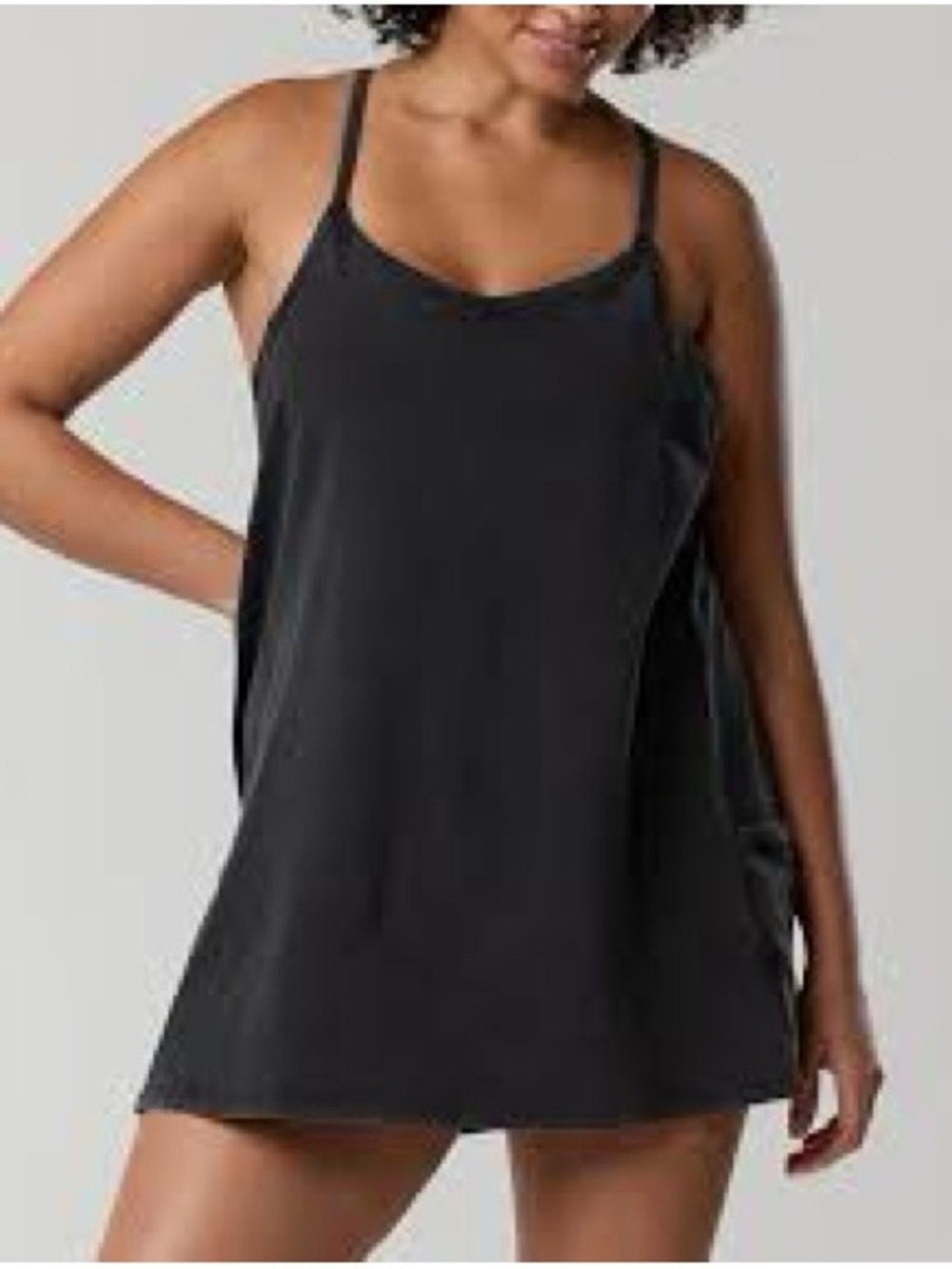 American Eagle Outfitters Black Skeeveless V-Neck Slip Camisole dress SizeL blak